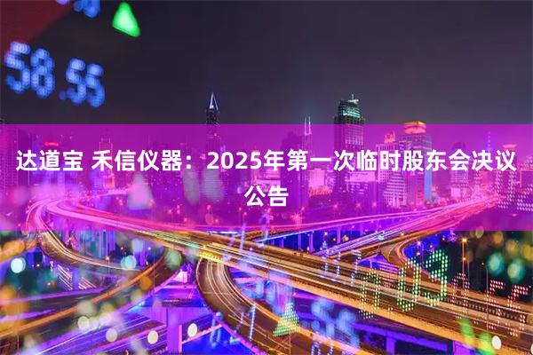 达道宝 禾信仪器：2025年第一次临时股东会决议公告